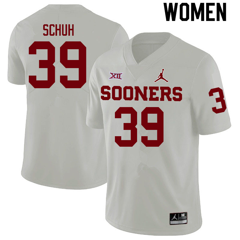Women #39 Peter Schuh Oklahoma Sooners College Football Jerseys Sale-White